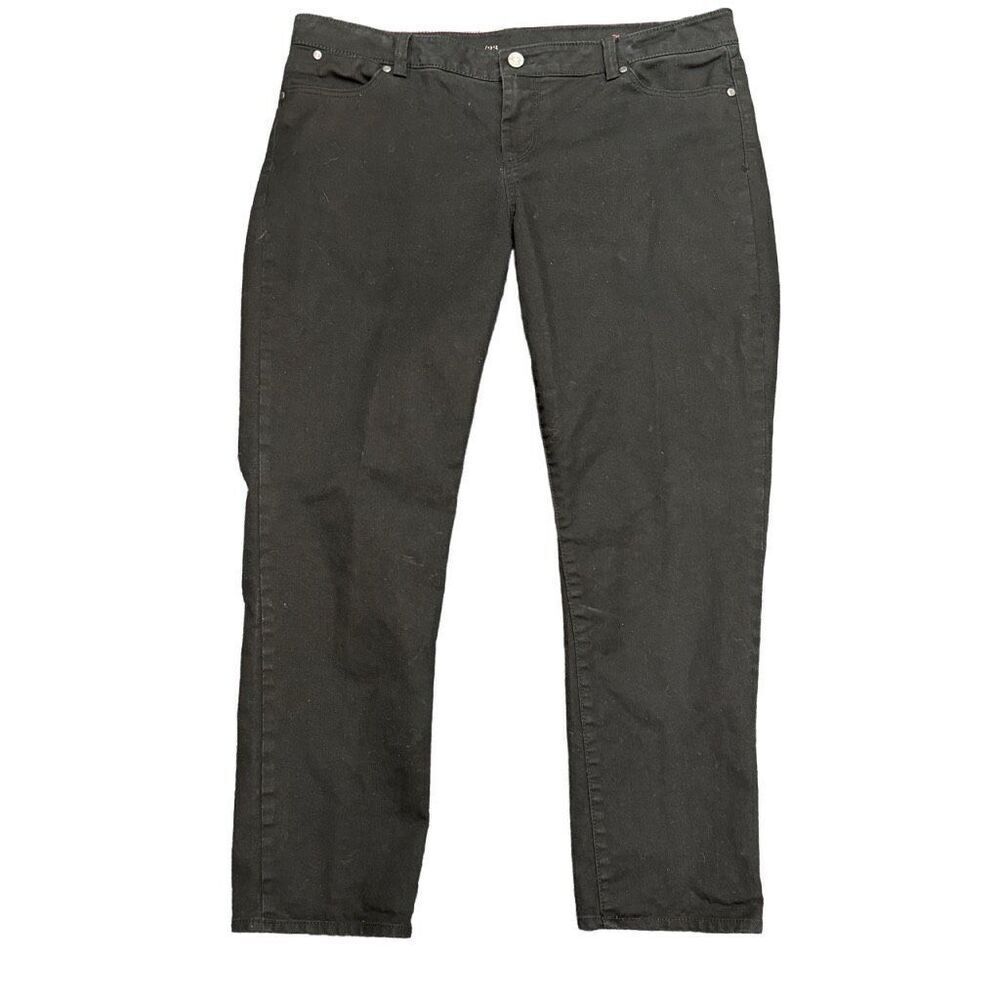 Talbots Signature Crop Jeans Women‎ Size 16P Black Stretch Denim Capri Classic
